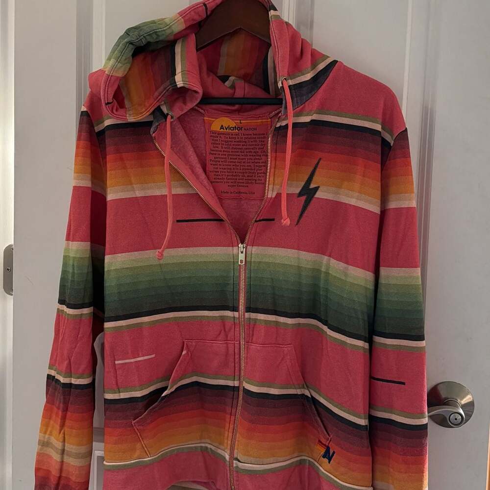 Aviator Nation Serape Bolt Stitch Zip Hoodie